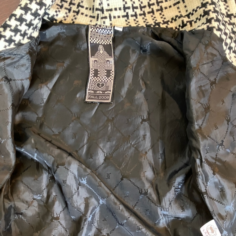 L.A.M.B. Gwen Steffani Rare Houndstooth Bomber Hooded Jacket Small 4 - Picture 10 of 11